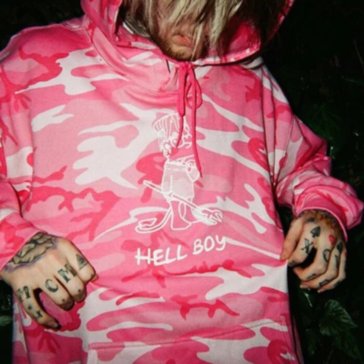 "hellboy" pink camo hoodie - Thumbnail 4