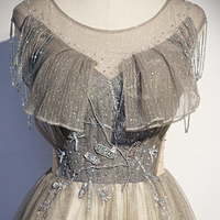 Stylish tulle long prom dress A line evening dress - Thumbnail 1