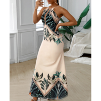 Fashion Women'S High Waist Printed Dress - Thumbnail 2