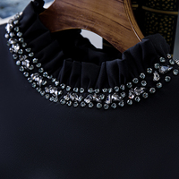 Black A line short prom dress party dress - Thumbnail 2