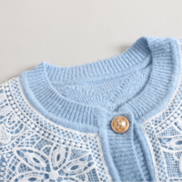 New sexy lace lapel sweater - Thumbnail 3