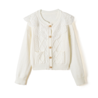 New sexy lace lapel sweater - Thumbnail 1