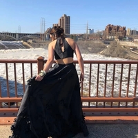 Black Halter Satin Long Prom Dresses with Handmade Flowers,Evening Party Dresses - Thumbnail 1