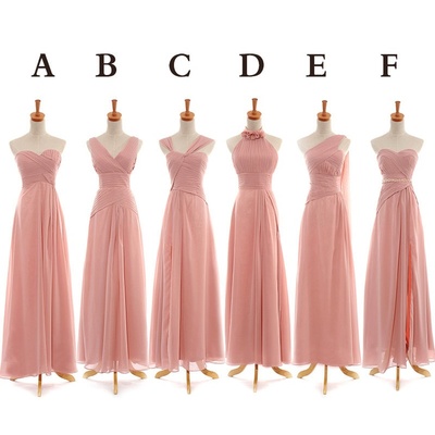 Pink Bridesmaid Dresses, Floor Length bridesmaid dress, mismatched bridesmaid dress,Simple Design Party Dresses,888