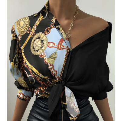 Casual printed cardigan buttoned shirt