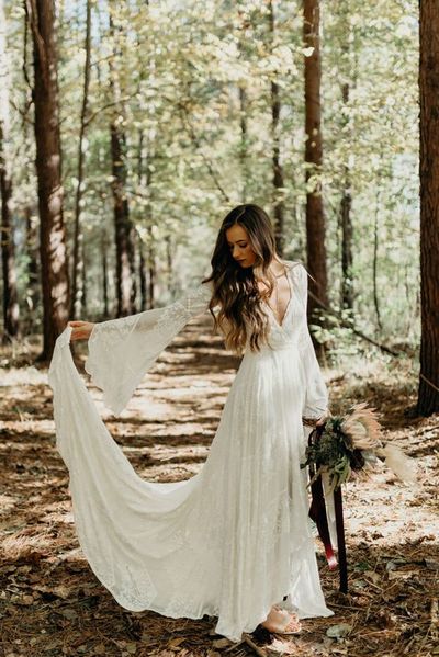 Boho Wedding Dress, Sexy Long Wedding Dress, Country Wedding Dress,149