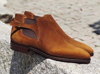 Men Customized Half Ankle Brown Dress Boot