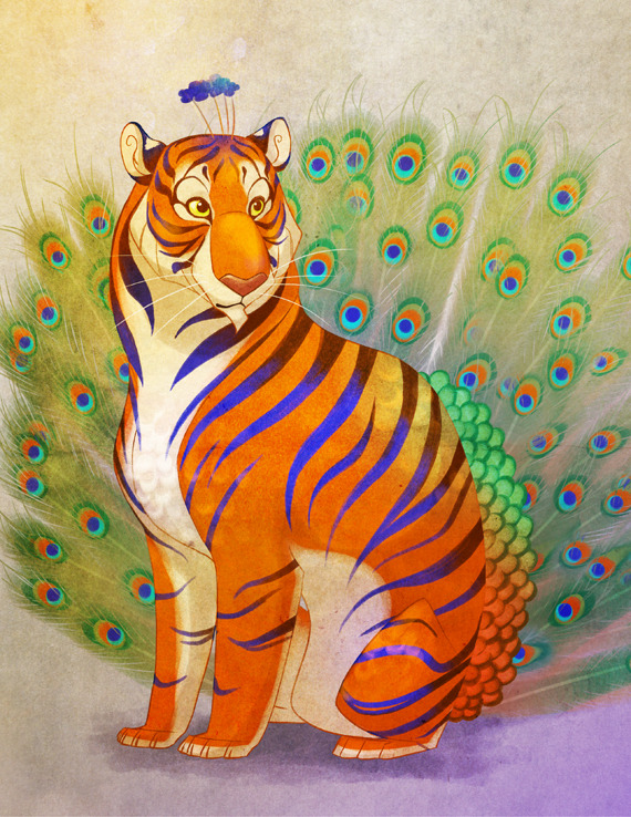 Peacock Tiger Signed Print