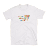 "DEPRESSED STRESSED HORNY" TEE - Thumbnail 2