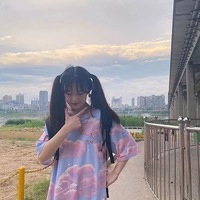 Cute Pastel Aesthetics Clouds Pig Embroidery Vintage Short Sleeve Shirt Oversized Loose T-shirt Top E-Girl Kawaii Korean Japanese Harajuku Streetwear - Thumbnail 3