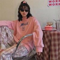 Cute Pastel Pink Checkered Plaid Pants Autumn Punk High Waisted Causal Loose Trouser Hip Hop Bottoms E-Girl Kawaii Korean Japanese Harajuku Streetwear - Thumbnail 1