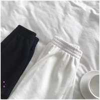 Cute Black White Sky Star Moon Planet Embroidery Casual Sport Shorts Cycling Running Gym High Waist E-Girl Kawaii Korean Japanese Harajuku Streetwear - Thumbnail 3
