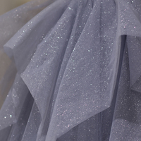 Purple tulle long prom gown A line evening dress - Thumbnail 3