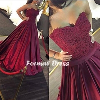 Maroon Long Prom Dress, Sweetheart A-line Lace Prom Dress,Formal Dress,Evening Dress,157 - Thumbnail 2