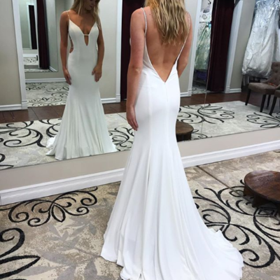 2021 new fashion v-neck backless wedding dresses,wedding dress,custom made wedding gown,164 - Thumbnail 5