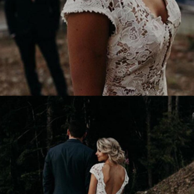 2021 backless lace wedding dresses,wedding dress,custom made wedding gown,166 - Thumbnail 3