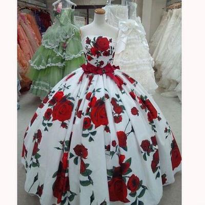 Amazing striking floral embroidery evening dress sexy strapless ball gown prom dresses cannes red carpet dresses evening gowns customized,173