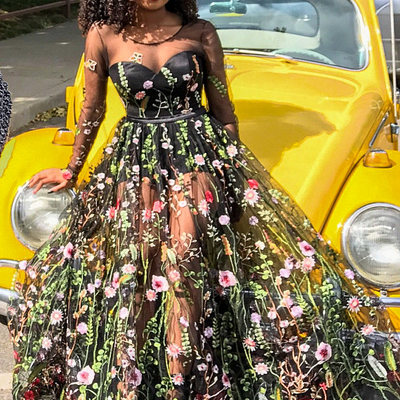 Embroidered formal dress / floral maxi dress evening dress prom dress floral dress long evening dress long gown embroidered dress ball gown,177