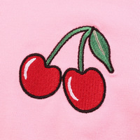 Cute Pink Cherry Fruit Embroidery Crop Top Long Sleeve Shirt T-shirt Causal Tee Summer E-Girl Kawaii Korean Japanese Harajuku Streetwear - Thumbnail 8