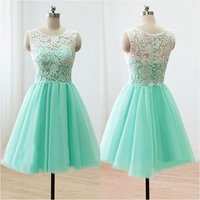 Top Selling Cute Mint Handmade Lace Homecoming Dresses For Teens,197 - Thumbnail 2
