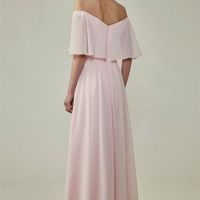 Boho A-Line Off the Shoulder Burgundy Chiffon Long Bridesmaid Dress  - Thumbnail 2