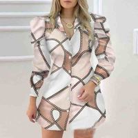 Fashion Sexy Chain Print Shirt Dress - Thumbnail 1