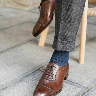 Handmade brown latest design shoes for men, captoe lace up shoes - Thumbnail 3