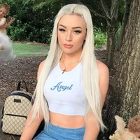 Cute Angel Letter Embroidery Sexy Crop Top Tank Sleeveless Shirt Tee T-shirt Summer Casual E-Girl Kawaii Korean Japanese Harajuku Streetwear - Thumbnail 3