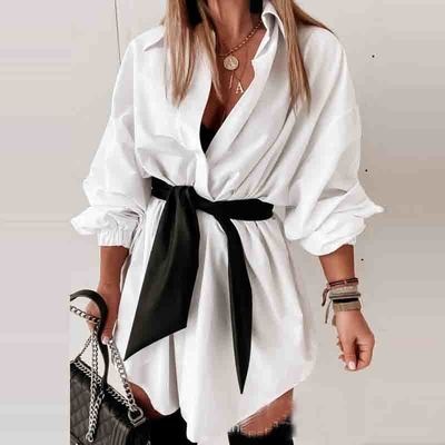 Casual Cardigan Long Sleeve Shirt Dress