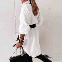 Casual Cardigan Long Sleeve Shirt Dress - Thumbnail 2