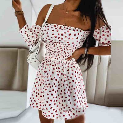 Casual printed short sleeve dress