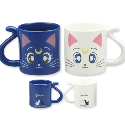 Harajuku Sailor Moon Cat Couple Pair Luna Ceramic Water Cup Mug (Two)