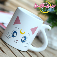 Harajuku Sailor Moon Cat Couple Pair Luna Ceramic Water Cup Mug (Two) - Thumbnail 2
