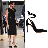 Black lace high heels women stiletto heels S-250 - Thumbnail 1