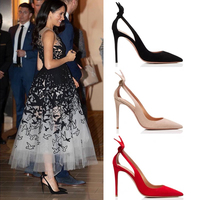 Black high heels women stiletto 10cm S-255 - Thumbnail 2