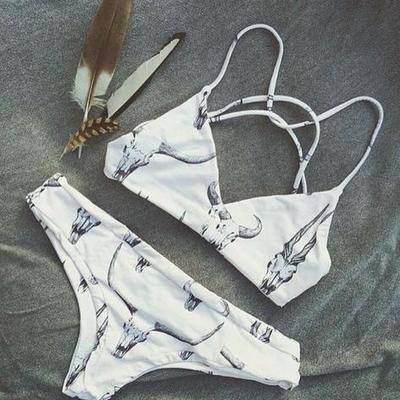 Sexy print bikinis set