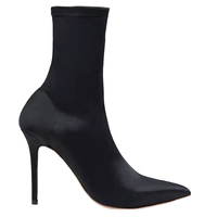 Black socks boots stretch boots women short boots S-254 - Thumbnail 2