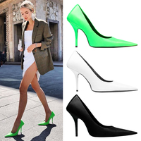 Green high heels female stiletto heel S-258 - Thumbnail 2