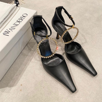 Black high heel women sandals S-259 - Thumbnail 3