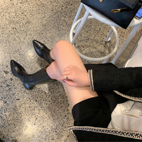 v Pointy head is thin flat thick heel thin boots S-263 - Thumbnail 3