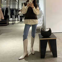 v Pointy head is thin flat thick heel thin boots S-263 - Thumbnail 4