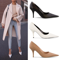 Black high heels women stiletto 8cm S-266 - Thumbnail 2