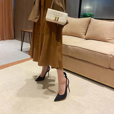 Pointed toe black high heels women stiletto heel s-267