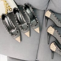 Black high heels female stiletto heel S-273 - Thumbnail 2