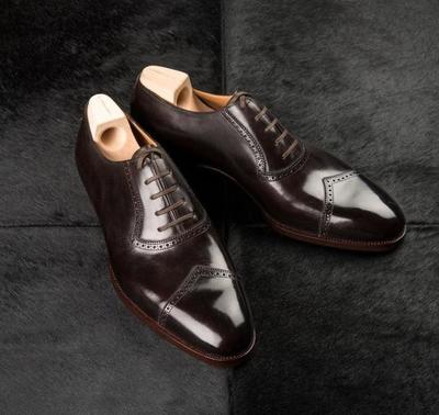 New Dark brown office handmade shoes For Men