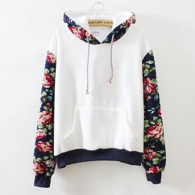 Retro flowers hooded sweater - Thumbnail 2