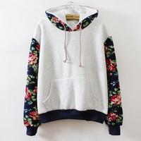 Retro Flowers Hooded Sweater - Thumbnail 1