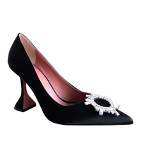 Black high heels women stiletto crystal diamond single shoes women S-280 - Thumbnail 3