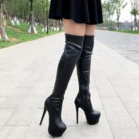 High-heeled 15cm bootsHigh-heeled boots over the knee boots S-285 - Thumbnail 1