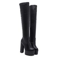 15cm super high heels over the knee boots women's shoes plus velvet S-286 - Thumbnail 1